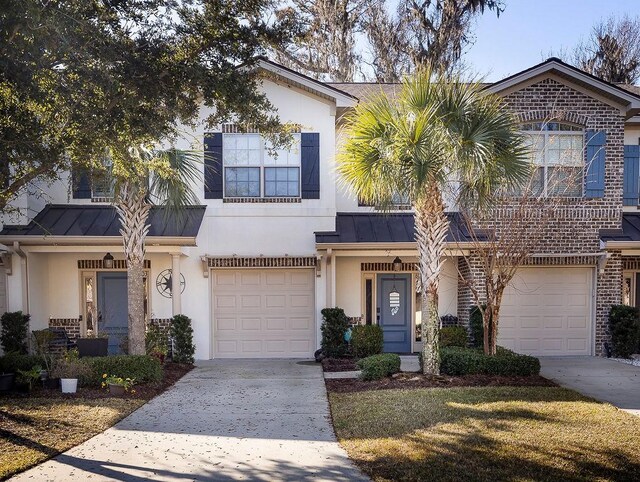 view of property with a garage