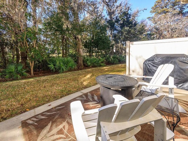 view of patio with a grill