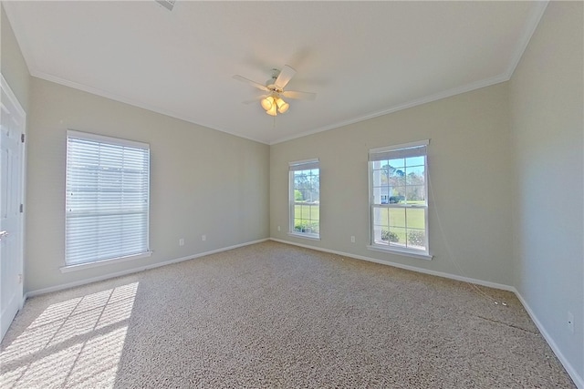 6121 Stoney Brook Dr, Blackshear, GA 31516 - unfurnished room featuring baseboards, ceiling fan, and crown molding