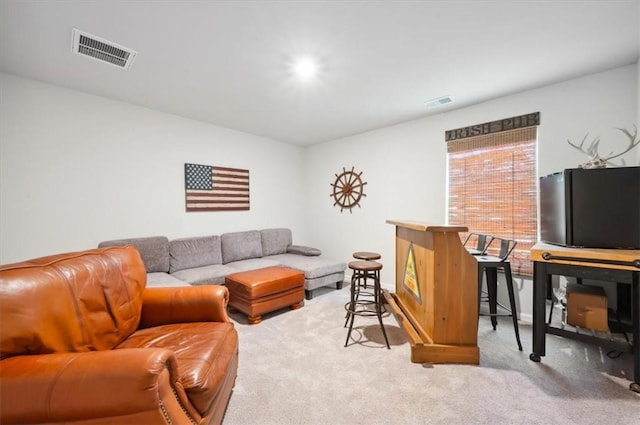 102 Cathead Ln, Darien, GA 31305 - living room featuring carpet floors and visible vents