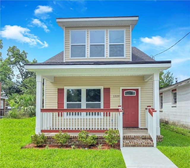 1329 New Castle St, Savannah, GA 31415 - view of front of property with covered porch and roof with shingles