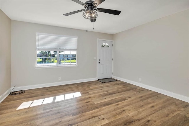 2503 Cleburne St, Brunswick, GA 31520 - entrance foyer featuring wood finished floors and ceiling fan