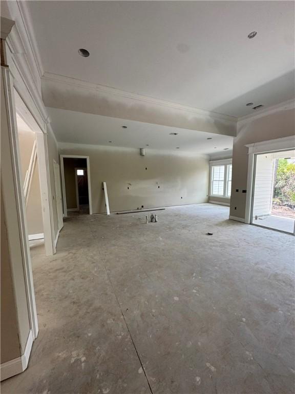 102 Bluebird Ct, Saint Marys, GA 31558 - unfurnished living room with ornamental molding