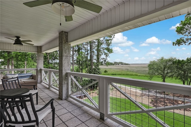 view of patio / terrace with ceiling fan