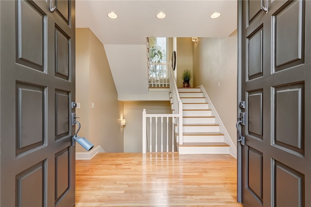 entryway featuring wood-type flooring