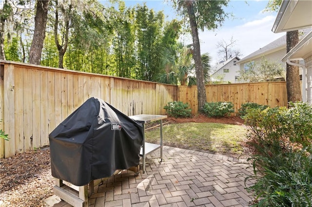 1045 Sinclair Pointe Pt, Saint Simons Island, GA 31522 - fenced backyard with a grill and a patio area
