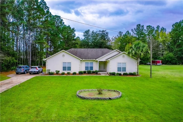 ranch-style house with a front yard