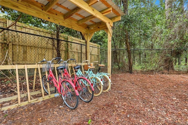 view of yard with fence