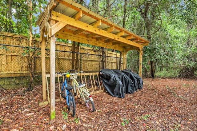 view of yard with fence