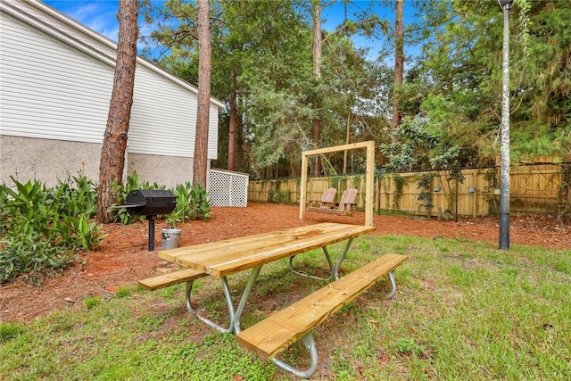 view of yard featuring fence