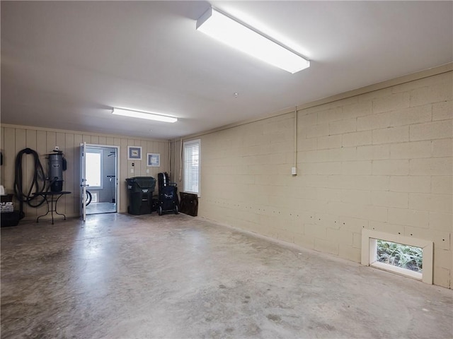 garage featuring electric water heater