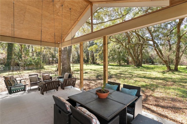 view of patio featuring outdoor dining space