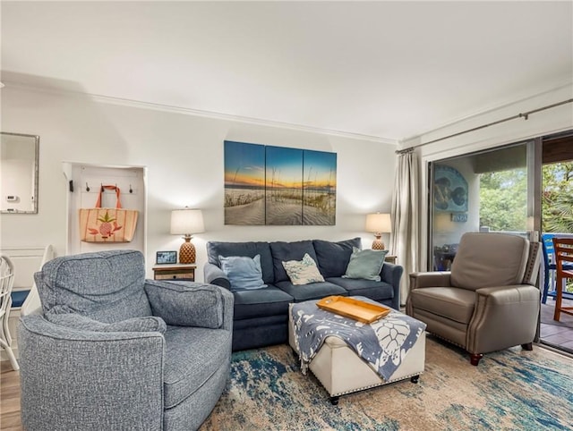 1524 Wood Ave Unit 106, Saint Simons Island, GA 31522 - living area featuring crown molding
