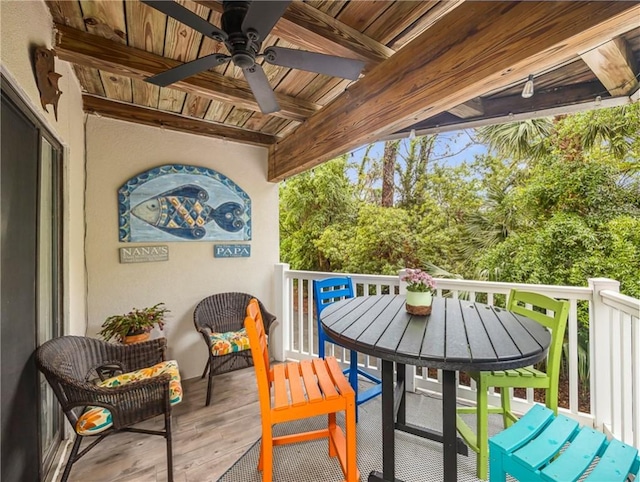 1524 Wood Ave Unit 106, Saint Simons Island, GA 31522 - balcony with ceiling fan