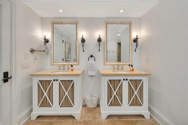 bathroom featuring tile patterned floors and vanity