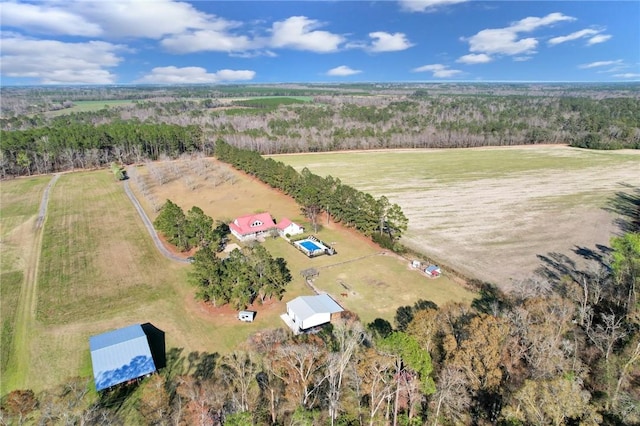 bird's eye view featuring a rural view