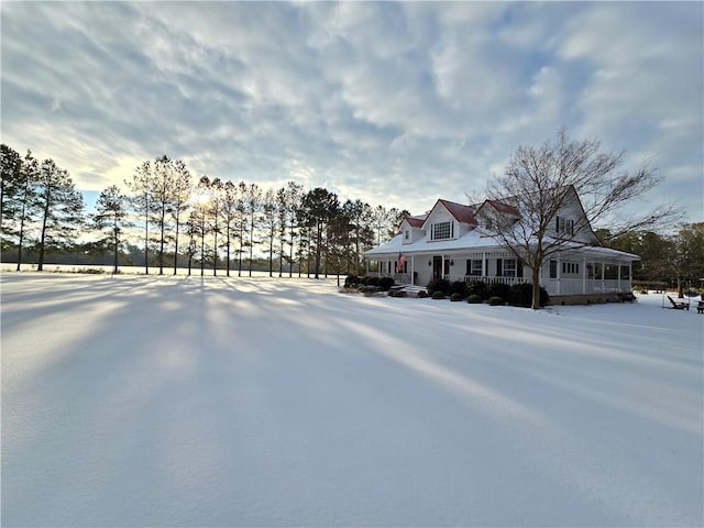 exterior space featuring covered porch