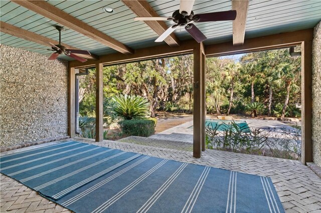 view of patio / terrace with ceiling fan