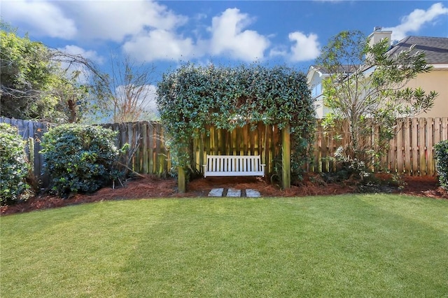 view of yard with fence