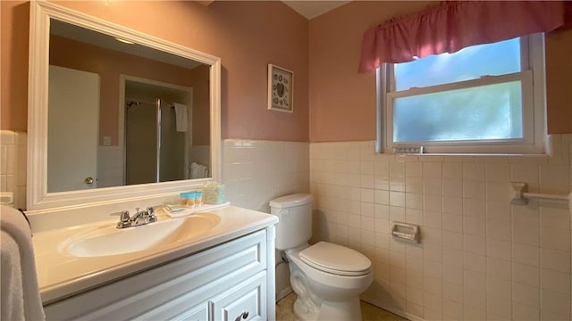 3 Porter Ln, Jekyll Island, GA 31527 - full bath featuring tile walls, wainscoting, vanity, and a shower stall