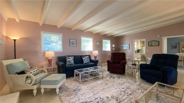 3 Porter Ln, Jekyll Island, GA 31527 - living area with beamed ceiling