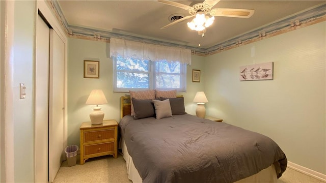 3 Porter Ln, Jekyll Island, GA 31527 - carpeted bedroom with a closet and a ceiling fan