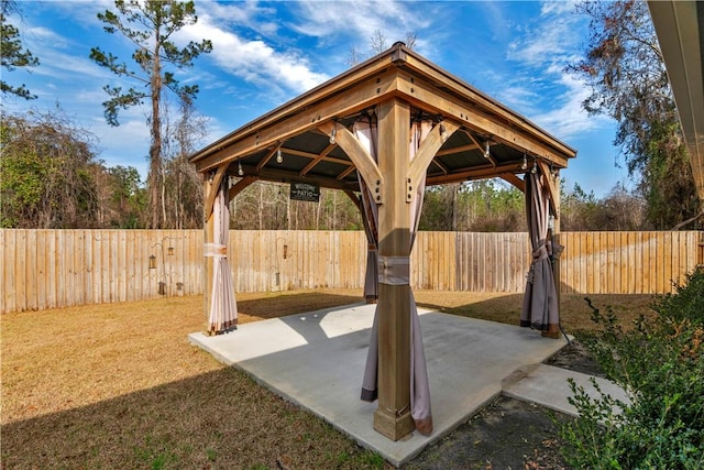 view of patio with a gazebo