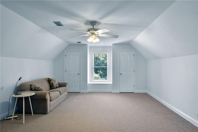 103 Bellrain Ln, Saint Simons Island, GA 31522 - additional living space with carpet floors, lofted ceiling, and ceiling fan