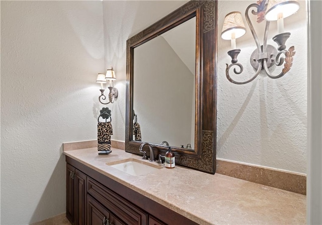 316 Forest Oaks, Saint Simons Island, GA 31522 - bathroom featuring a textured wall and vanity