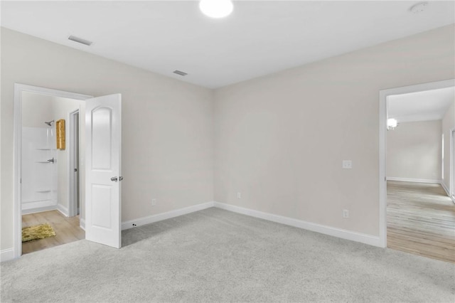 empty room featuring light wood-type flooring