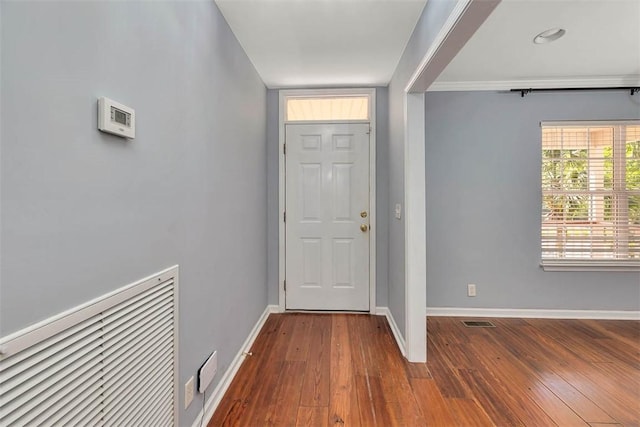 212 Stillwater Dr, Brunswick, GA 31525 - foyer entrance featuring hardwood / wood-style floors, baseboards, and visible vents