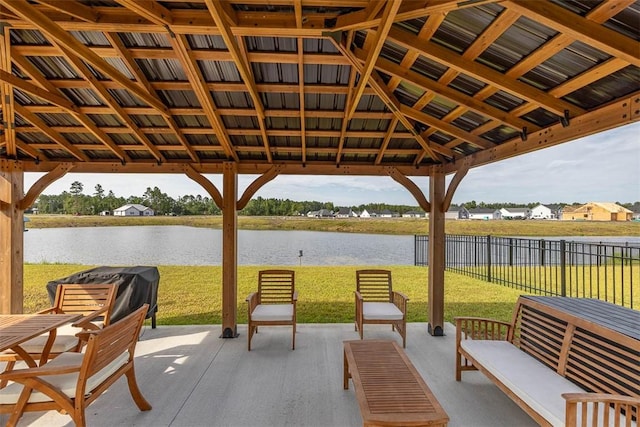 69 Allie Loop, Brunswick, GA 31525 - view of patio with a gazebo and a water view