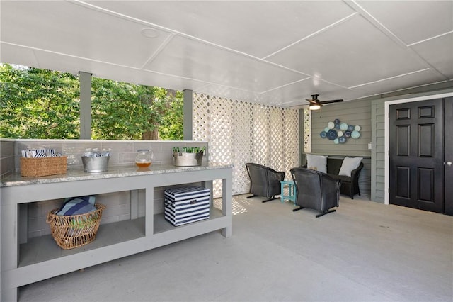 view of patio / terrace featuring a ceiling fan