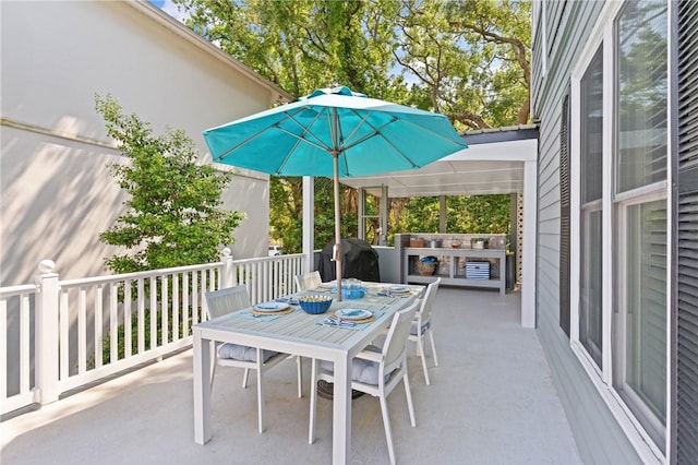 view of patio / terrace with outdoor dining area and area for grilling