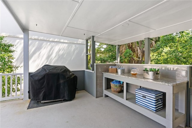 view of patio featuring grilling area