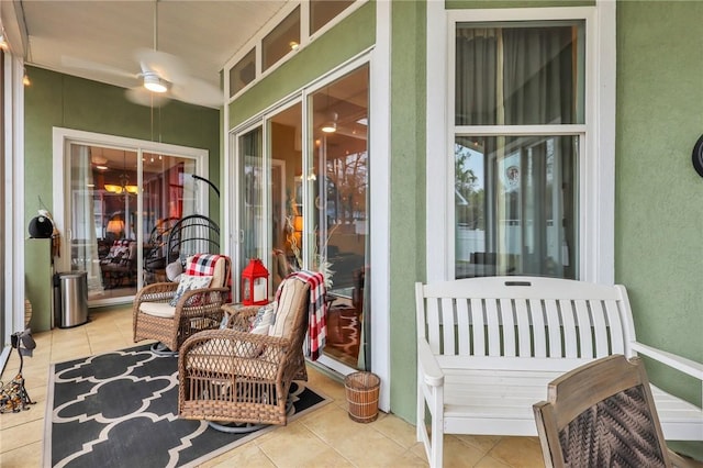 view of patio with a ceiling fan