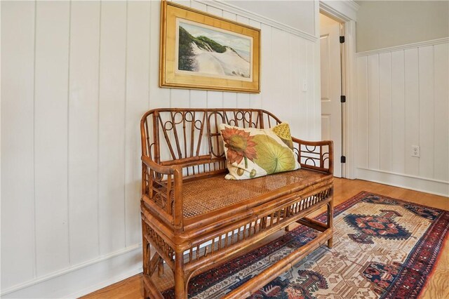 living area featuring wood finished floors