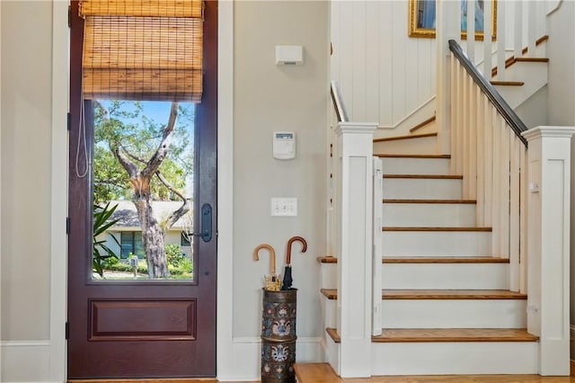 entryway with stairs