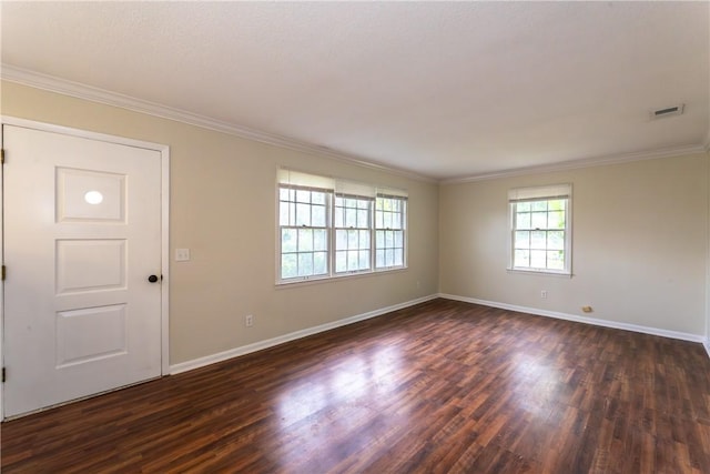 907 Euclid Ave, Waycross, GA 31501 - empty room featuring dark wood-style flooring and crown molding
