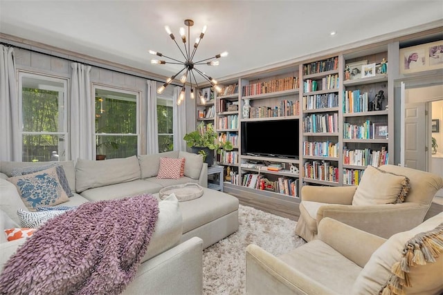 107 Newfield St, Saint Simons Island, GA 31522 - living room with a chandelier and wood finished floors