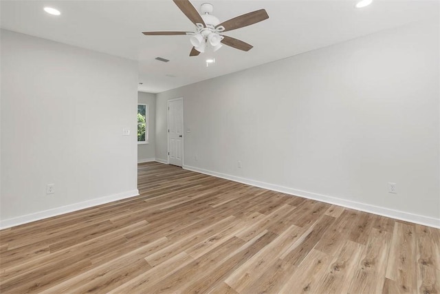 515 Nottingham Dr, Brunswick, GA 31525 - unfurnished room featuring ceiling fan, light wood finished floors, and recessed lighting