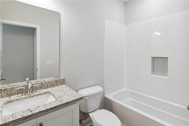 full bathroom with vanity, toilet, and shower / bath combination