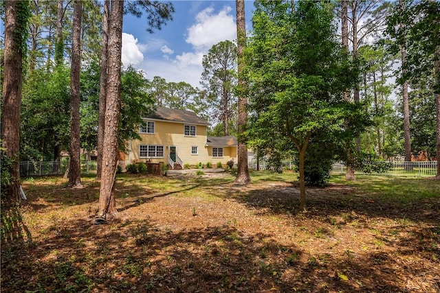 view of yard with fence