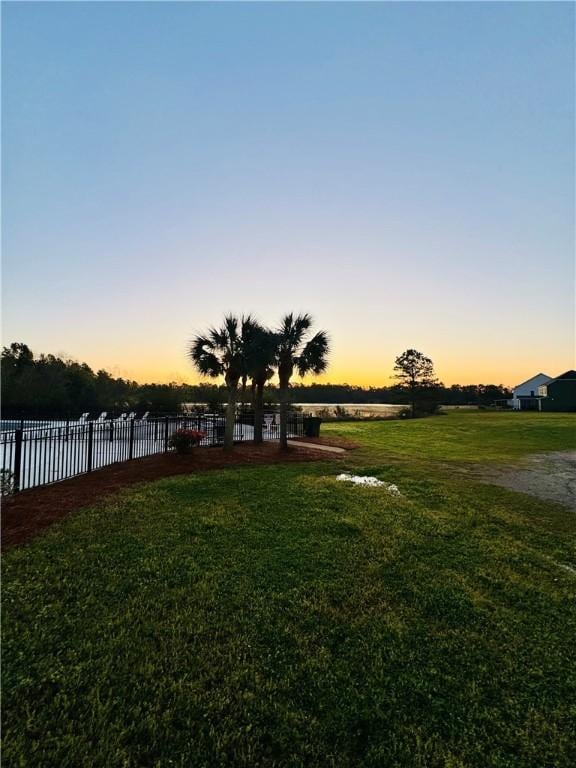 view of yard with fence