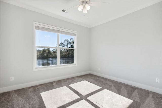 104 Tidal Marsh Way, Saint Marys, GA 31558 - unfurnished room with carpet, a ceiling fan, baseboards, and ornamental molding
