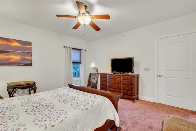 760 Ocean Blvd Unit 402, Saint Simons Island, GA 31522 - bedroom featuring light colored carpet and ceiling fan