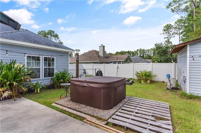 114 Shell Pointe Dr, Brunswick, GA 31525 - view of yard with a patio and a hot tub