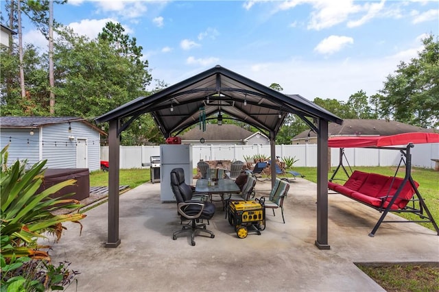 114 Shell Pointe Dr, Brunswick, GA 31525 - view of patio / terrace with a gazebo and a hot tub