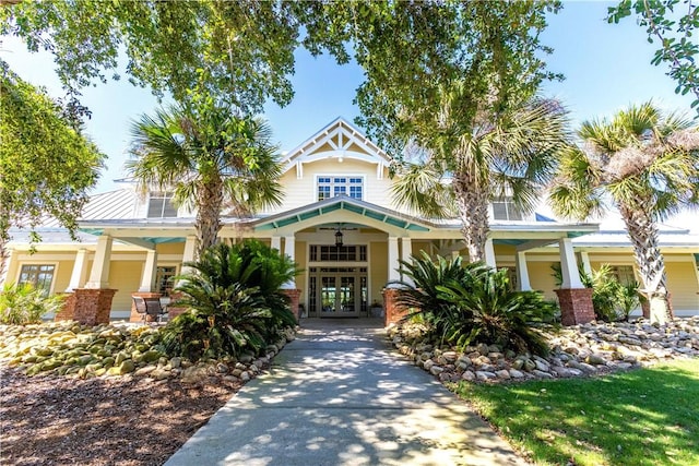 view of front of property featuring french doors