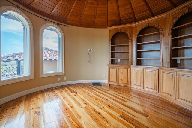 178 Hampton Point Dr, Saint Simons Island, GA 31522 - unfurnished office featuring wooden ceiling, healthy amount of natural light, light wood-style floors, and built in shelves